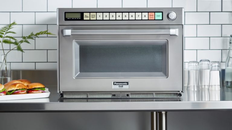 Commercial microwave on worktop